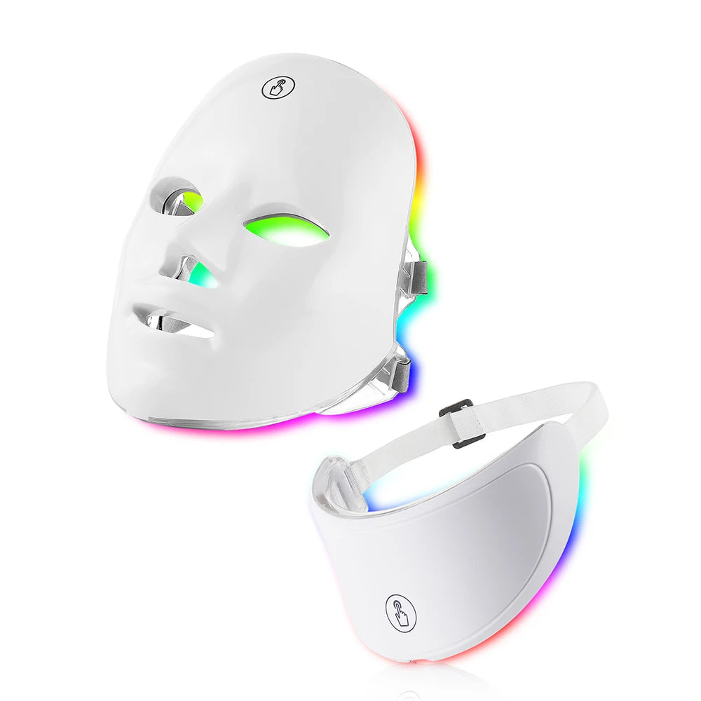 Masque LED 7 Lumières – Soin Visage et Cou Anti-Âge