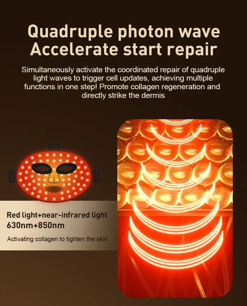 Led Mask Photon Therapy Mask Red Light Therapy 4 Color Led Therapy Anti Aging Advanced Photon Flexible Soft Mask for Skin Care