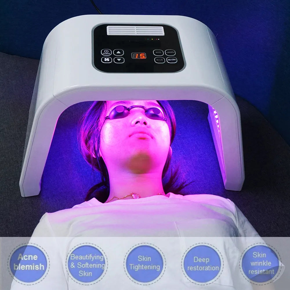 Home beauty salon 7-color LED light therapy facial mask PDT spectrometer skin moisturizing red blue bright