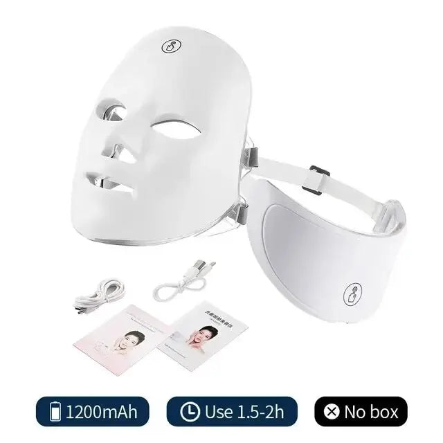 Masque LED 7 Lumières – Soin Visage et Cou Anti-Âge