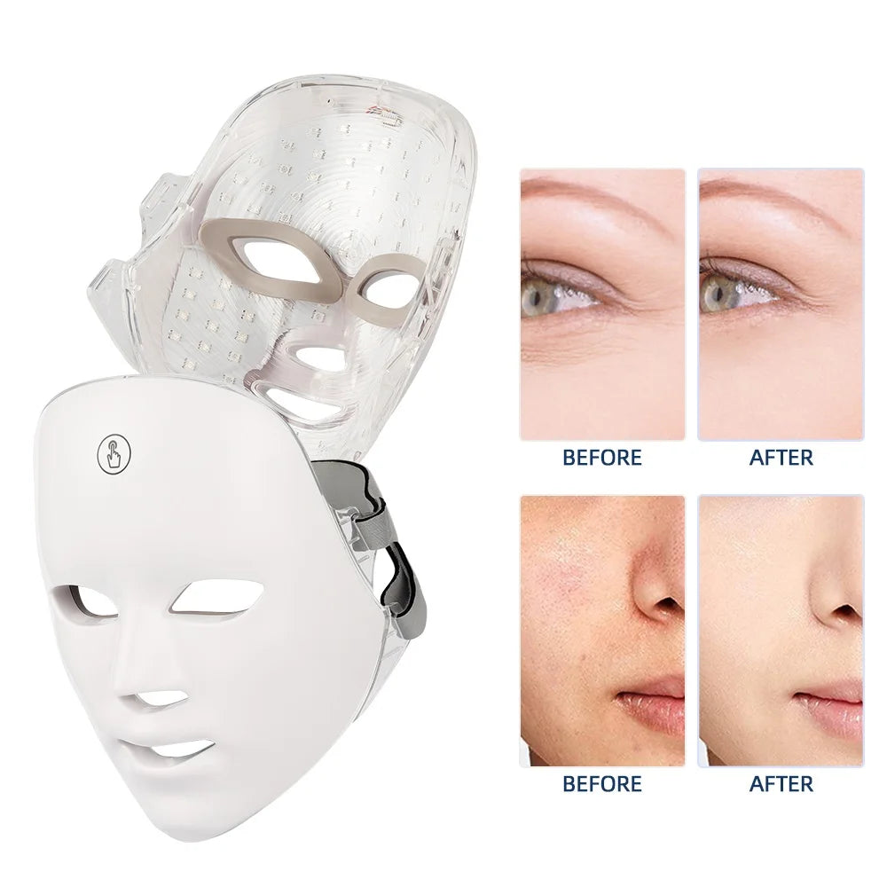 Masque LED 7 Lumières – Soin Visage et Cou Anti-Âge