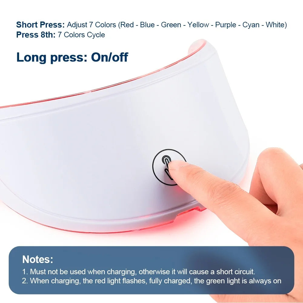 Masque LED 7 Lumières – Soin Visage et Cou Anti-Âge